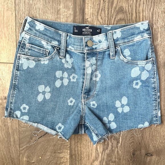Hollister Pants - Hollister Blue Floral High Waist Jean Shorts